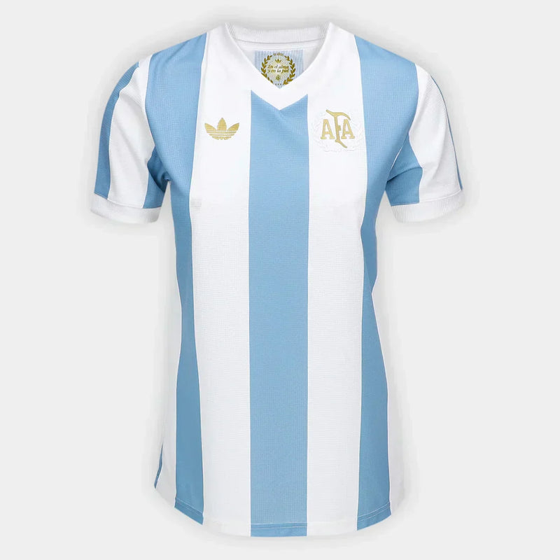 Camisa Argentina 25/26 Comemorativa 1974 Adidas Feminina - Azul+Branco