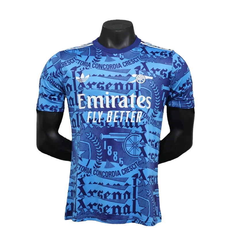Camisa Arsenal 25/26 Pré-Jogo - Azul - Versão Jogador